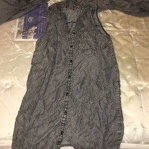 Cut off denim summer dress.